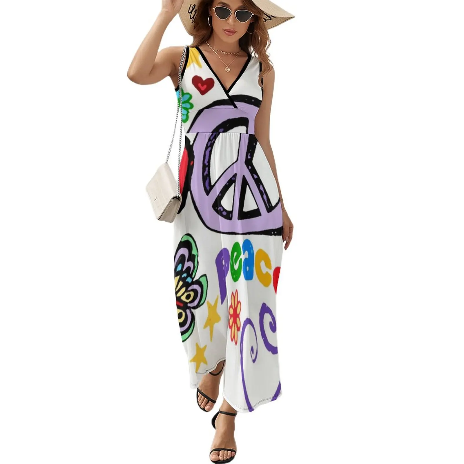 

Hippie Peace Sleeveless Dress Dresses gala dress