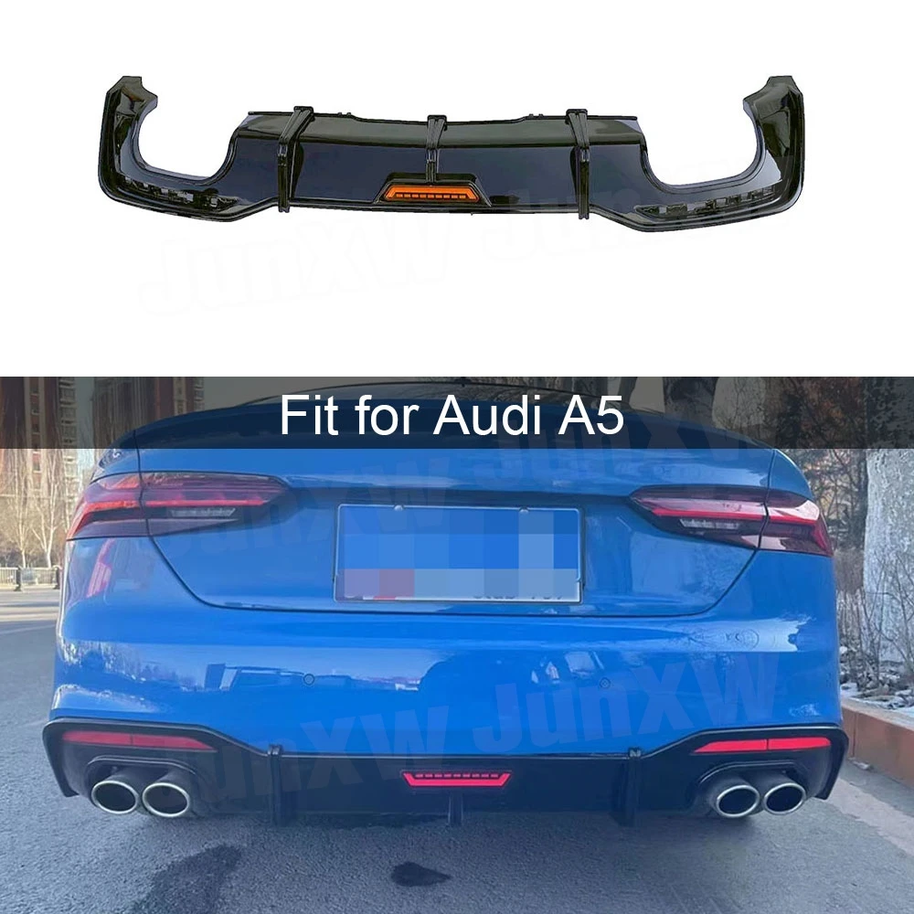 Carbon Fiber Rear Lip Diffuser Spoiler for Audi A5 S5 Sline Sedan 2017+ not Standard ABS Gloss Black Diffuser Guard Car Styling