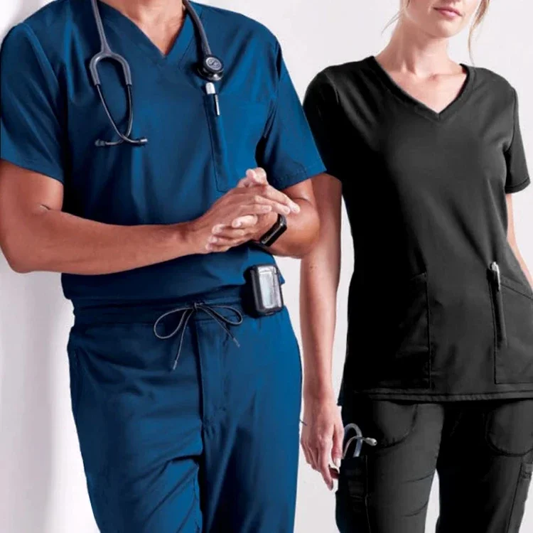 Customizable LOGO  Sport Unisex Medical Uniform Nursing Scrubs Stretch Aesthetic Top and Pant Doctor Nurse Outfit Scrub Uniforms