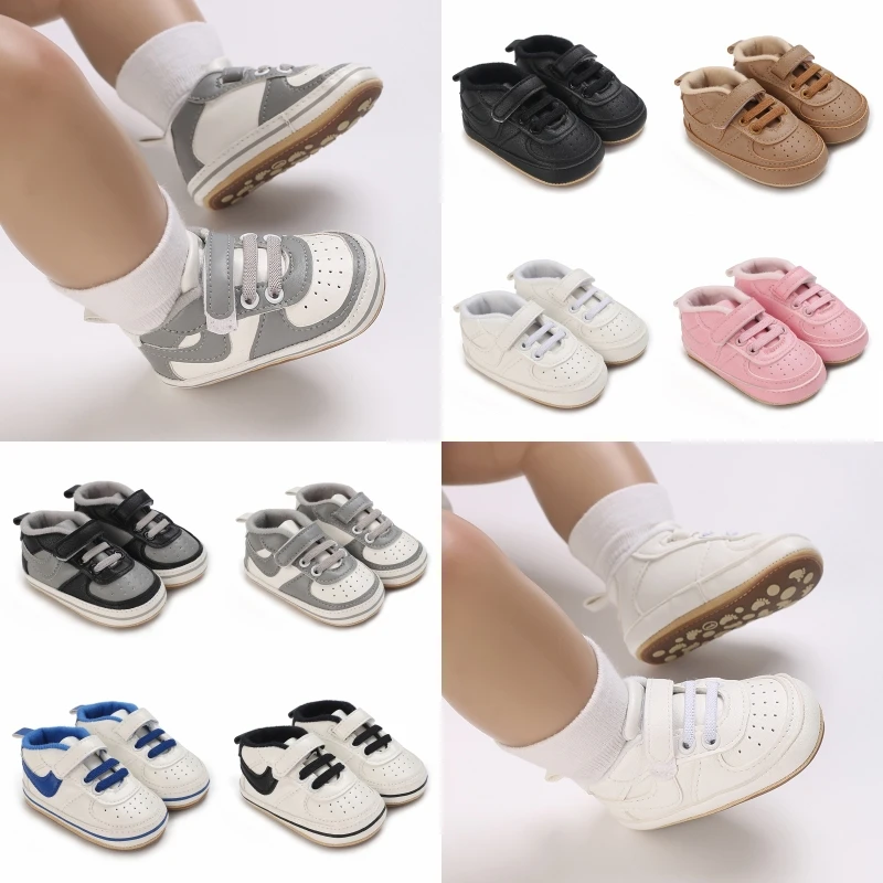 Baby Shoes 0-18 Months Fashion Boys' PU Sports Shoes Baptist Shoes Boys' and Girls' Walking Shoes First Walker