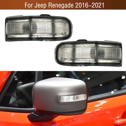 Para Jeep Renegade 2016 2017 2018 2019 2020 2021 luz indicadora de espejo retrovisor exterior lámpara de señal de giro de espejo lateral sin bombilla