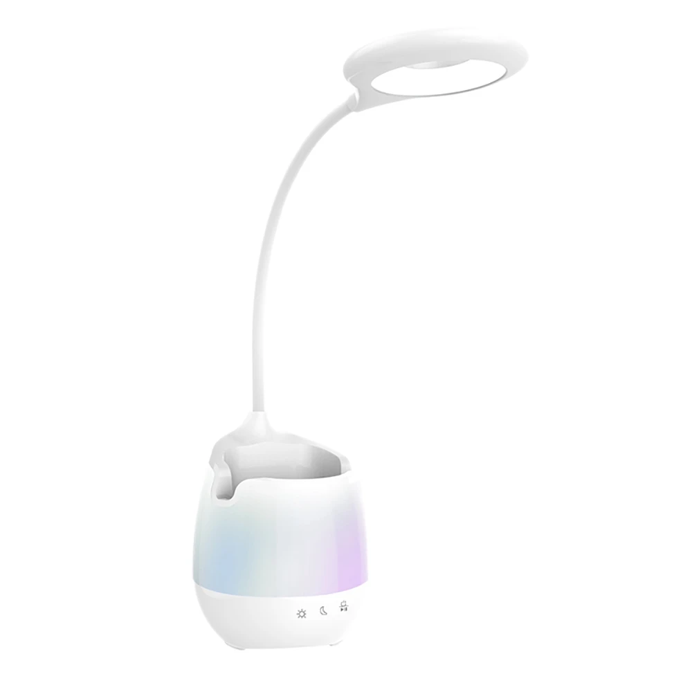 A44TLED Desk Lamp with Night Light Rechargeable Book Reading Light Bluetooth Audio RGB Colorful Desk Light for Home Office