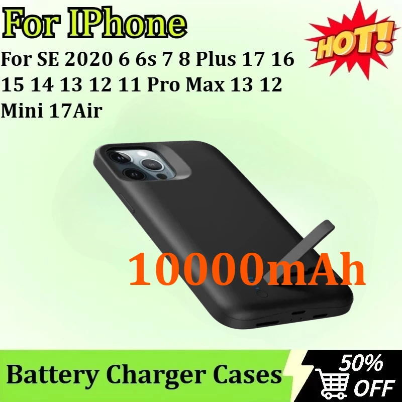 

Battery Charger Case For iPhone SE 2020 6 6s 7 8 Plus 17 16 15 14 13 12 11 Pro Max 13 12 Mini 17Air Power Bank Charger Case
