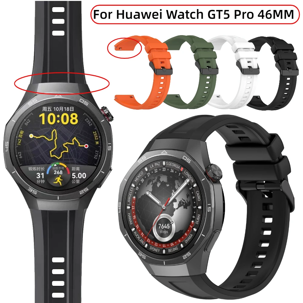 

Silicone Strap for Huawei Watch GT5 Pro 46mm Original interface Replaceable Bracelet Correa for Huawei GT5 46MM Sport Wristband