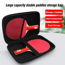 Table Tennis Racket Cover Portable Hard Square Storage Bag for Ping-Pong Racket Professional Gravure Racket Bag for 2 Rackets