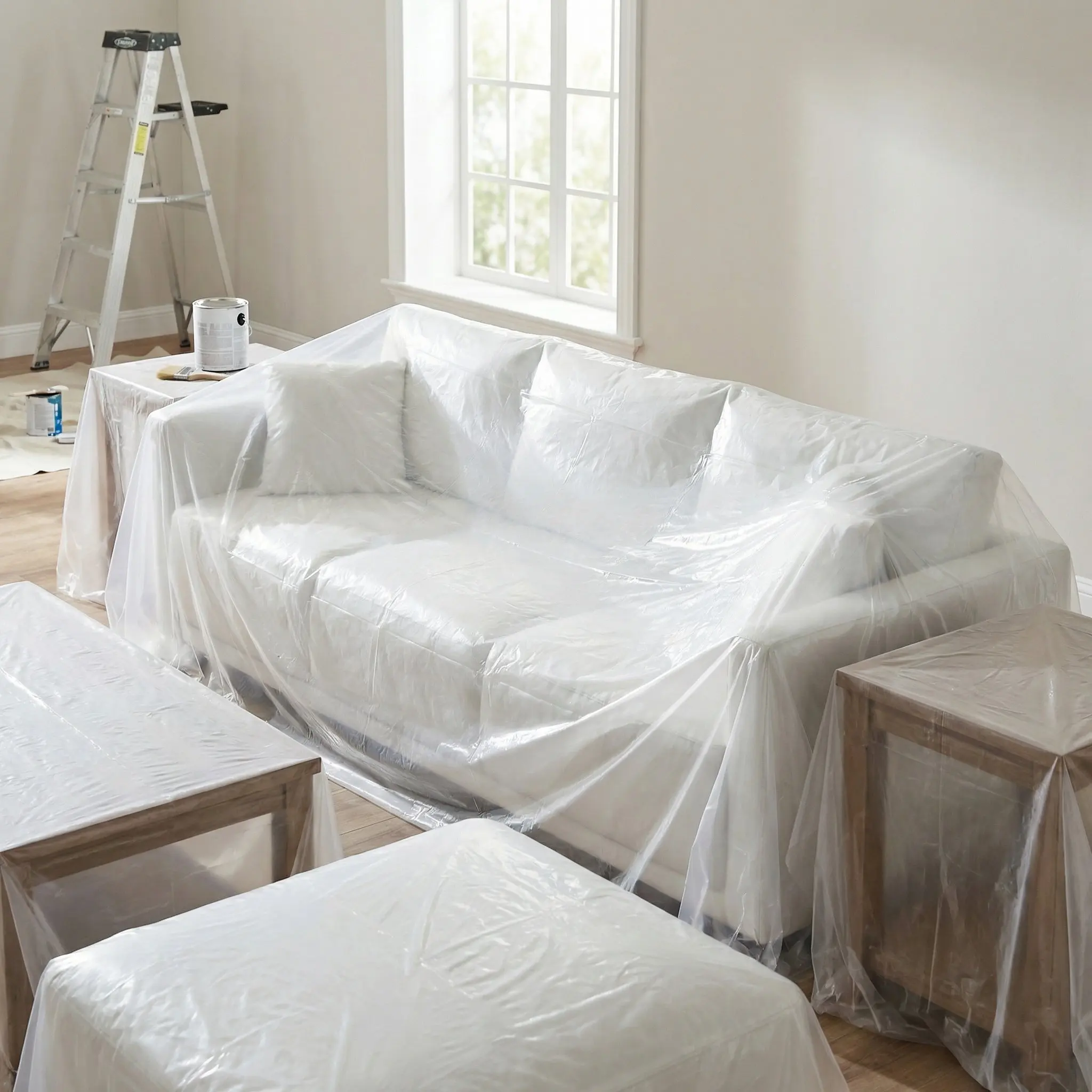 Plastic Sofa Protective Cover Clear Waterproof Large Couch Dust Proof Moving Furniture Storage Protector Bag Large Sofa Cover