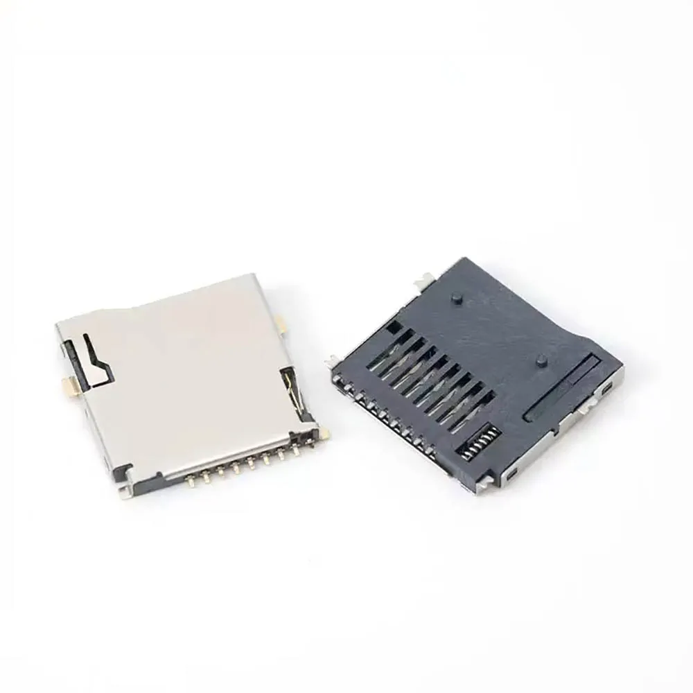 

100pcs Micro SD Card Slot TF Card Connector 9Pin SMD Self Pop-up Type T-Flash Common Fit for Phone Tablet Vehicle Navigation