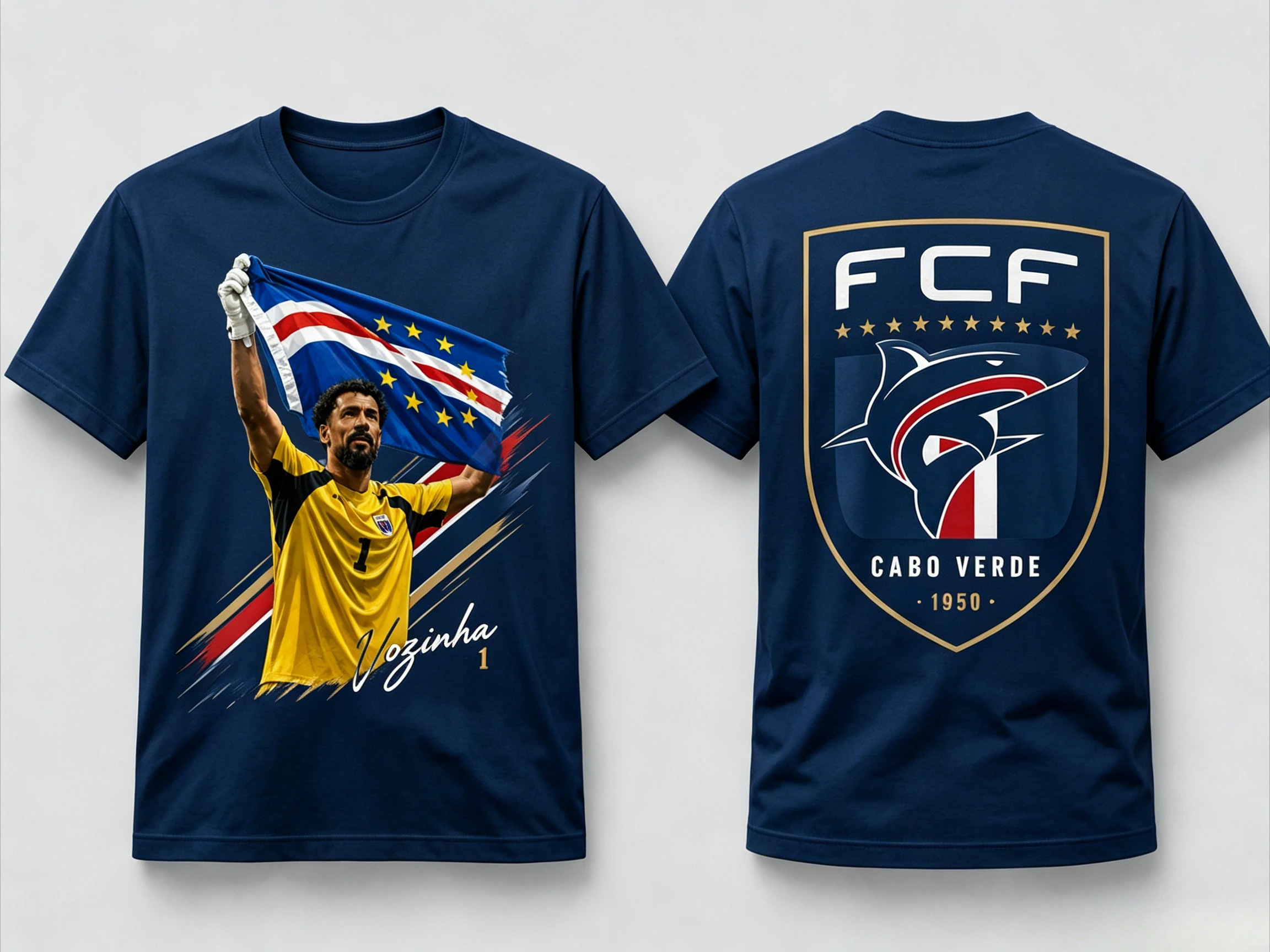 Camiseta Gráfica de Doble Cara de la Selección Nacional de Fútbol de Cabo Verde FCF 2026, Unisex, Oversize, de Algodón, Manga Corta, para Fanáticos