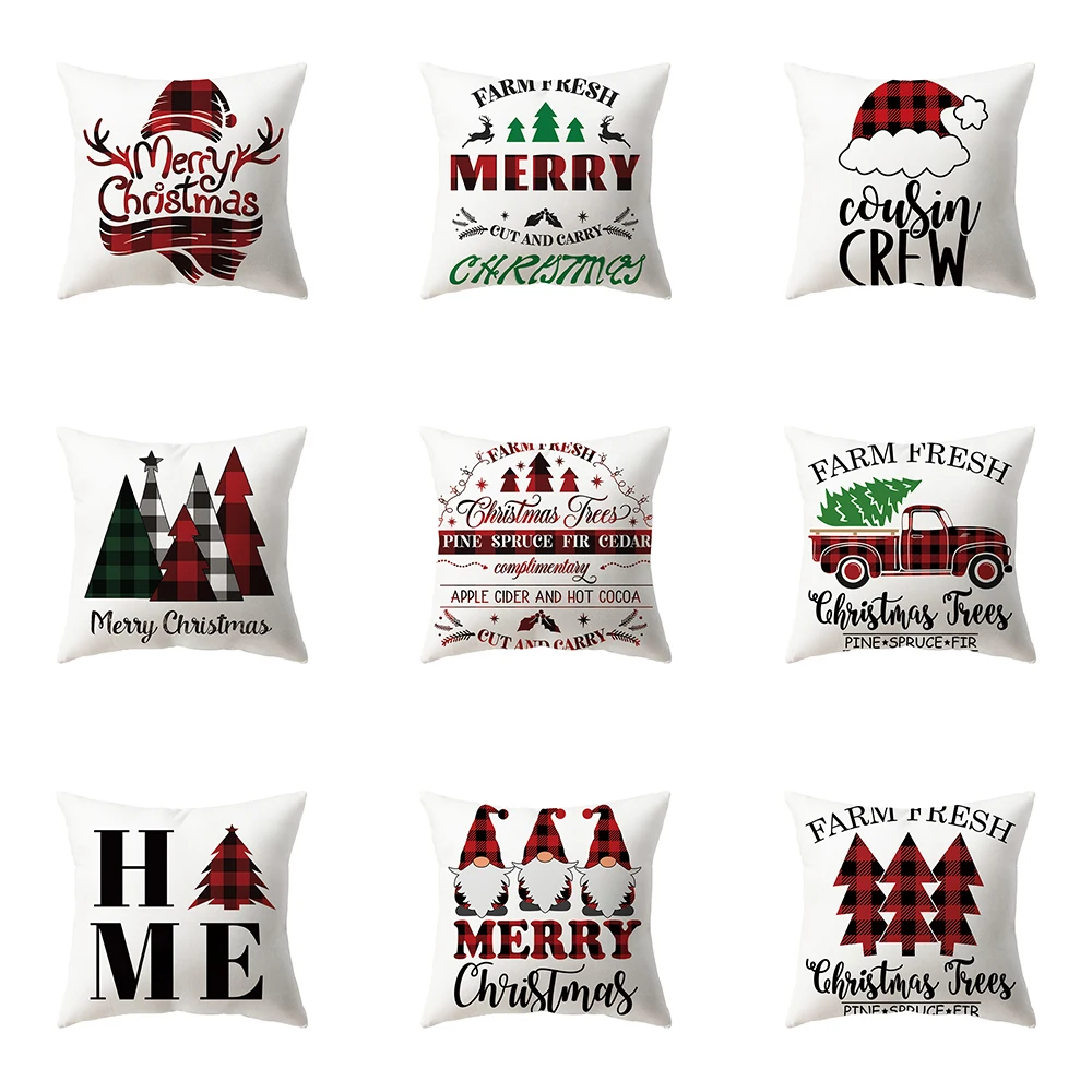 Christmas Decoration  Theme Printing Pattern Cushion Cover Home Living Room Sofa  Pillow  