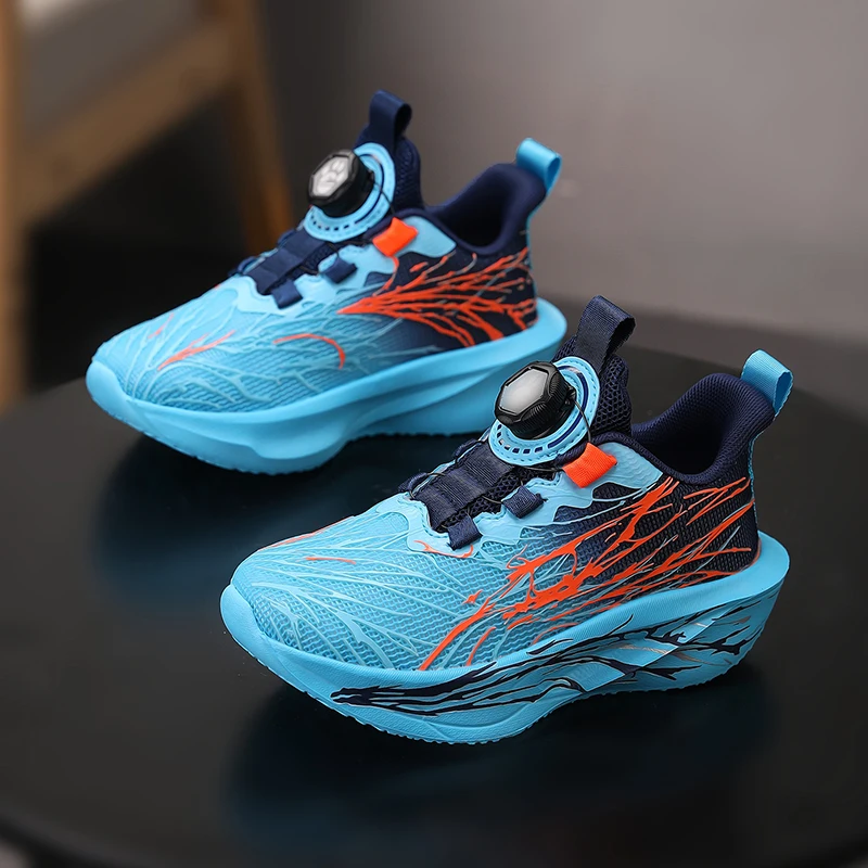 

Детские баскетбольные кроссовки, нескользящая дышащая спортивная тренировочная обувь, уличная вязаная обувь для бега на шнуровке для мальчиков и девочек, повседневная обувь