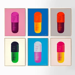 Damien Hirst Pop Art Exhibition Poster Color Pills Canvas Painting Wall Art Picture Abstract Prints Modern Museum Home Decor