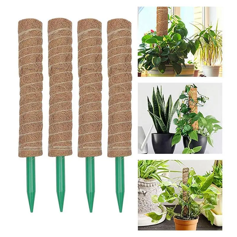 Plant Moss Pole Coco Coir Moss Poles Removable Monstera Plant Supports Grow Upwards Trellis Houseplant Stakes Garden Sticks