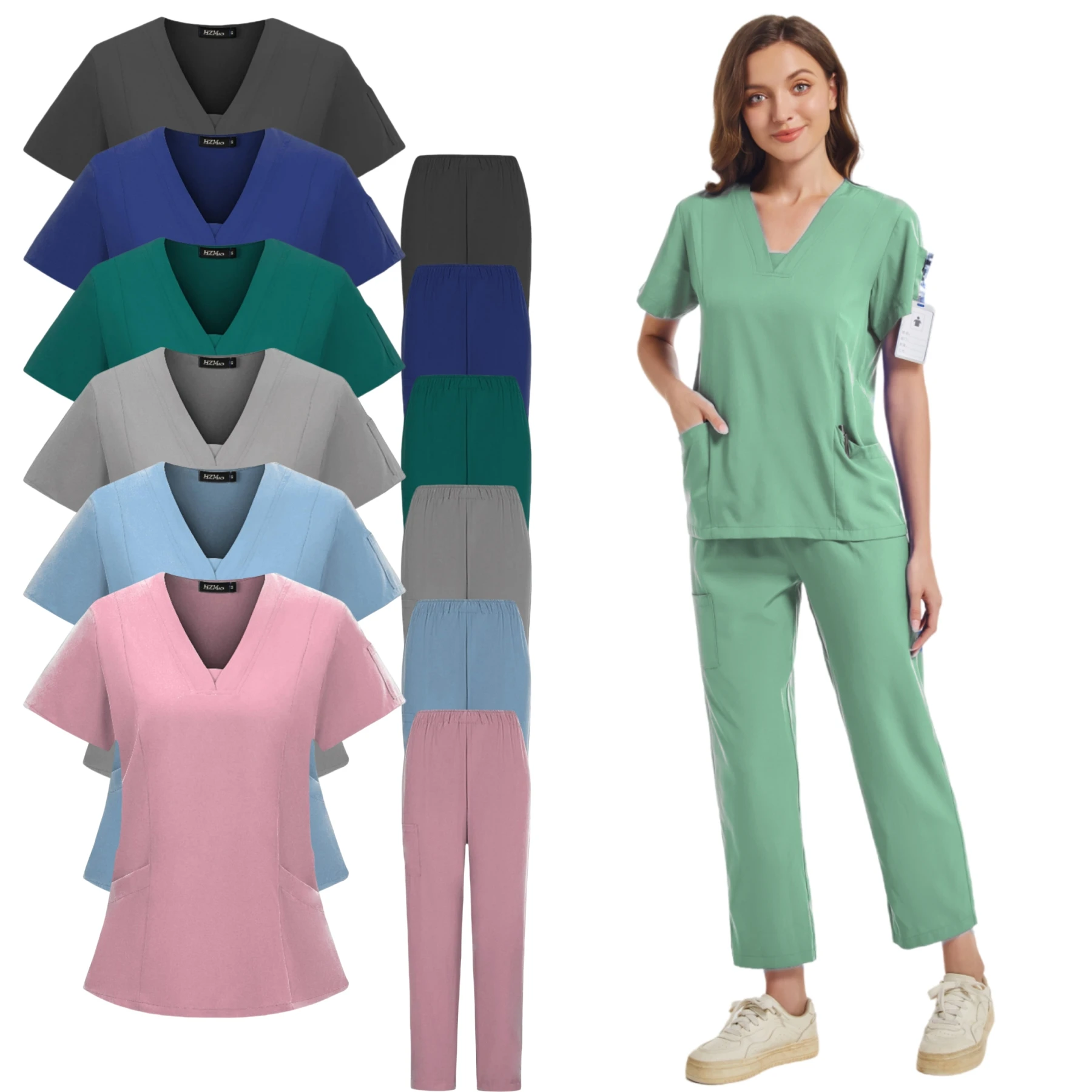 Slim Fitting Medical Uniforms for Medical Laboratory Nursing Spa Salon Uniform for Womens Clothing To Work in House Cleaning