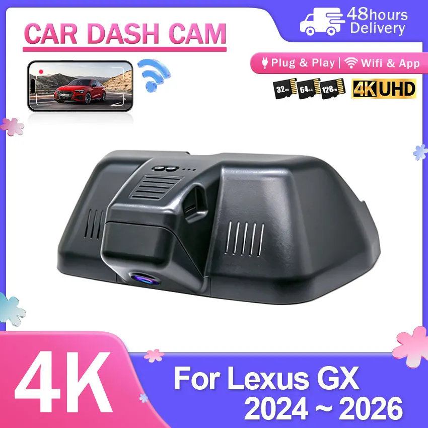 2160P UHD Plug and Play Video Recorder WiFi Car DVR Dash Cam For Lexus GX GX550 GX550h 3rd Gen J250 2024-2026