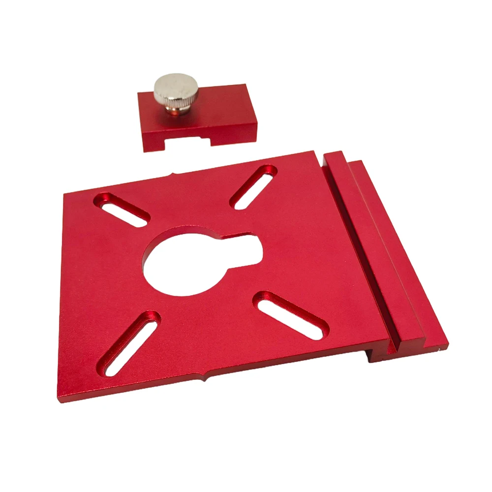1Set Guide Rail Adapter, Straight Line Milling Groove Aluminum Alloy Auxiliary Bracket with limiter Compatible Most Router Tools