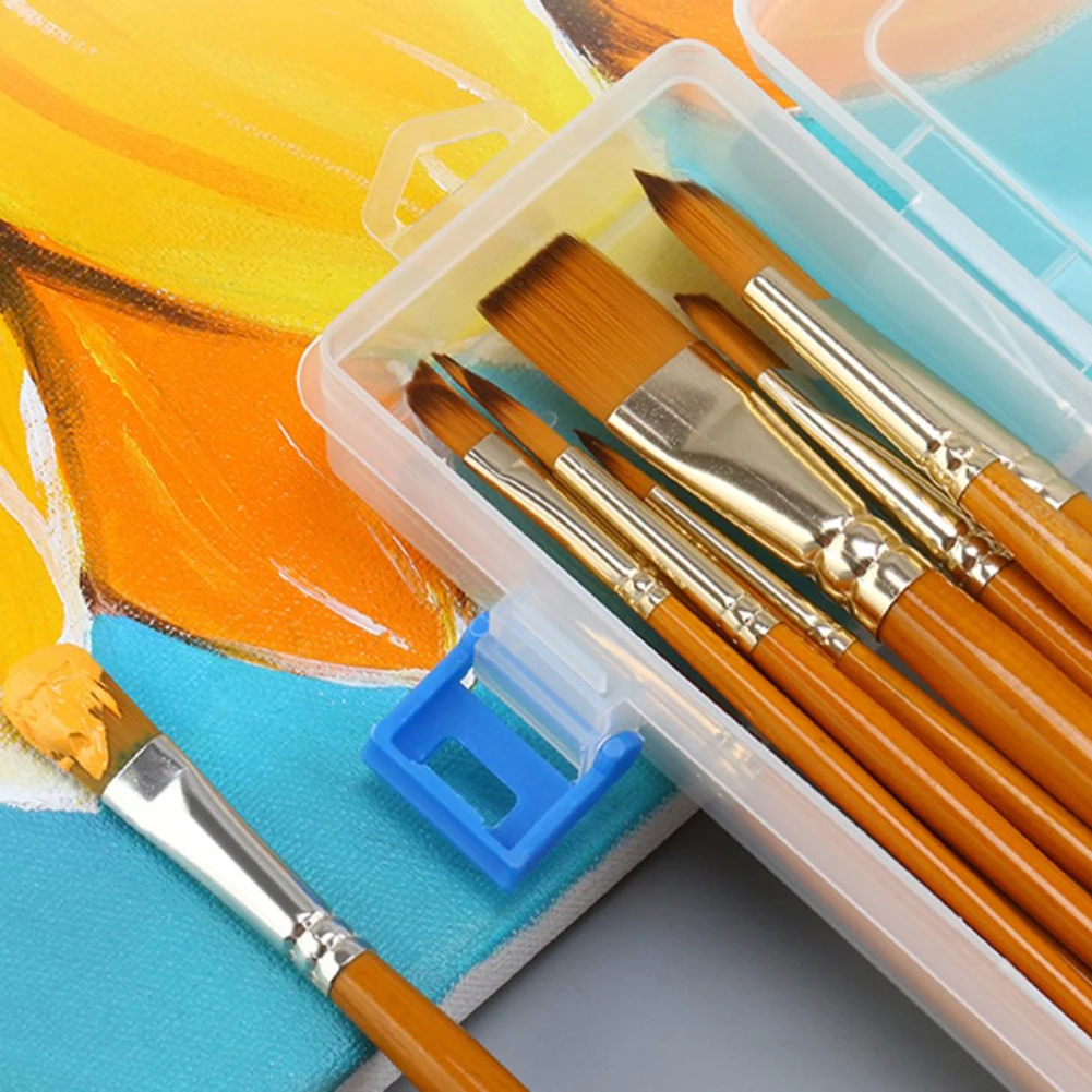 White Plastic Brush Storage Box for Watercolour Pens Painting Pencils Drawing Tools 2 Pack or 3 Pack 33x7x3.5cm Size