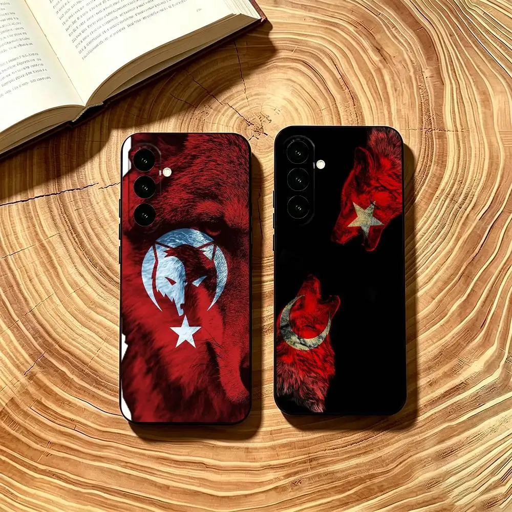 Turk Wolf T-Turkey Flag Phone Case Soft black For Samsung Galaxy A73,A72,A71,A70,A53,A52,A51