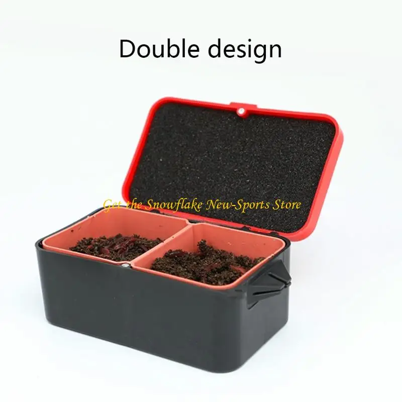 

E56D Breathable Fishing Live Baits Container Holder Box Worms Lures Storage