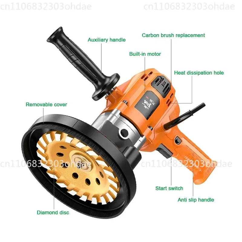 for Concrete Grinder Cement Block Grinder Wall Planer Multi-Function Rough Grinder Polishing Machine High-Power Concrete