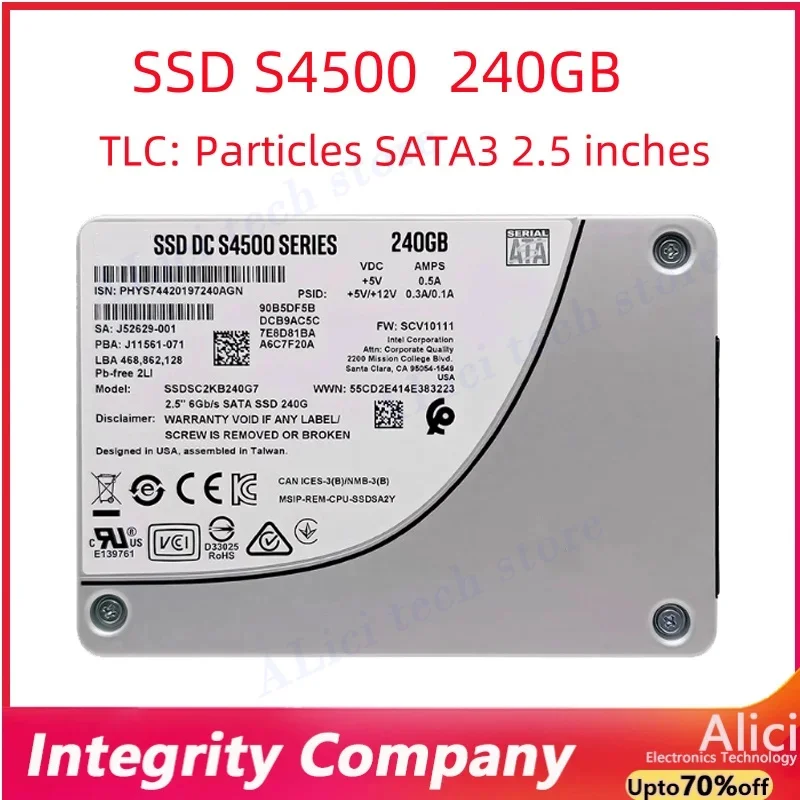 

FOR Intel S4500 S4510 240G 480G 960G 2.5-inch SATAEnterprise SSD SSDSC2KB240G Original