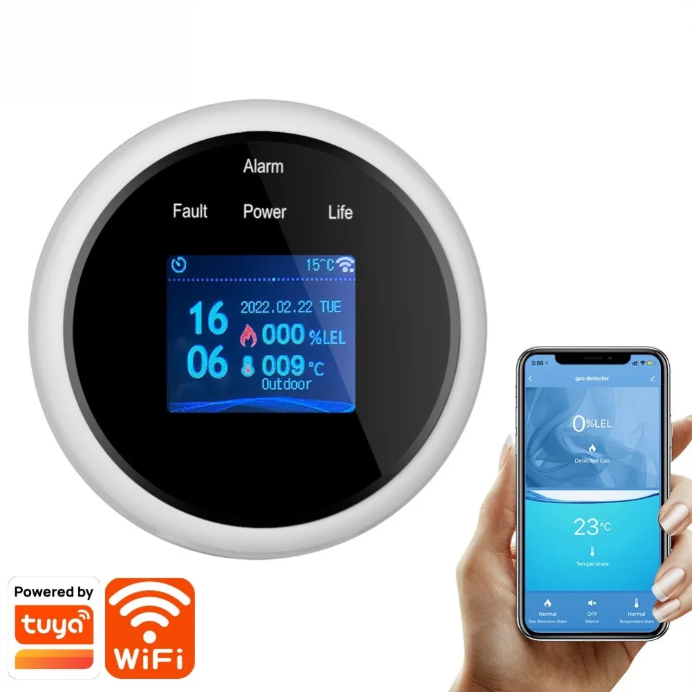Intelligent WiFi GasDetector-Used for Leak Detection,Safety Alarm,Real-time Monitoring,App Control,Sensitivity,Easy Installation