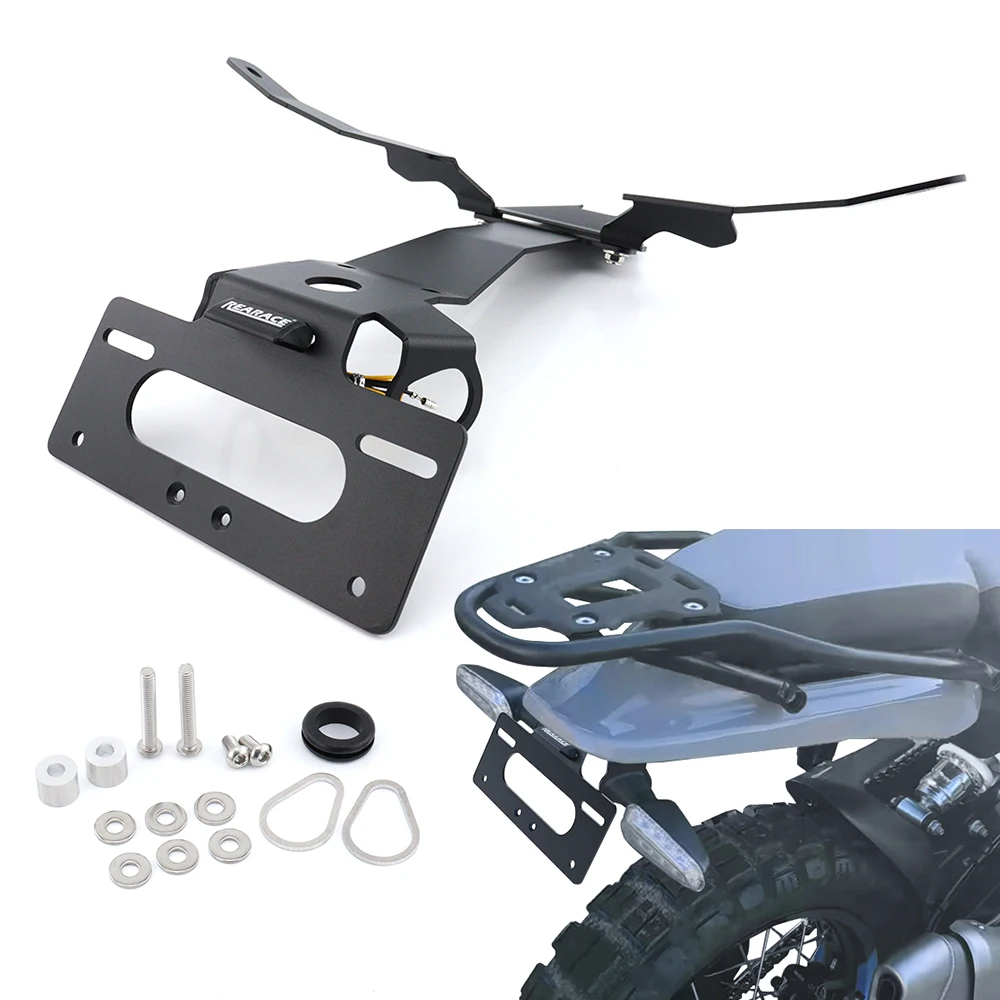 

License Plate Holder Bracket LED Light Fit For Royal Enfield Himalayan 450 2024 Motorcycle Rear Tail Tidy Fender Eliminator kit