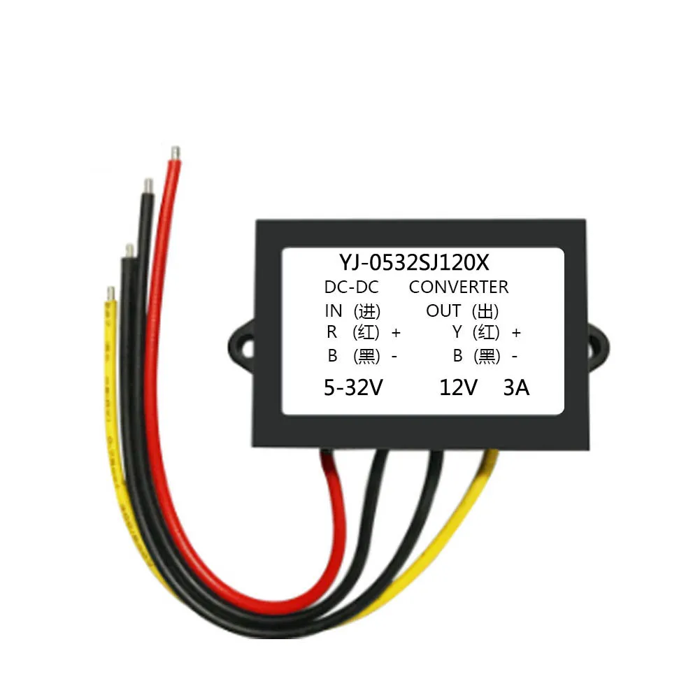 NEW 5-32V to 12VDC-DC Power Adapter Converter Automatic Boost and Lower Voltage Module 12V Voltage Stabilizer Vehicle mounted