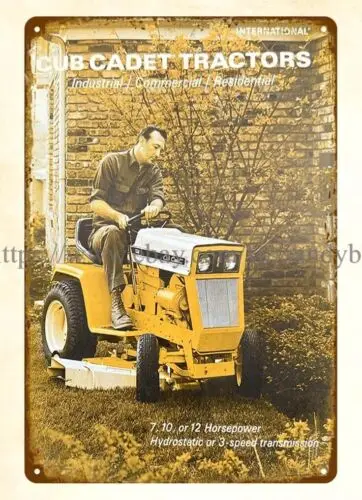 1969 International Harvester Cub Cadet Tractor mancave machinist metal tin sign