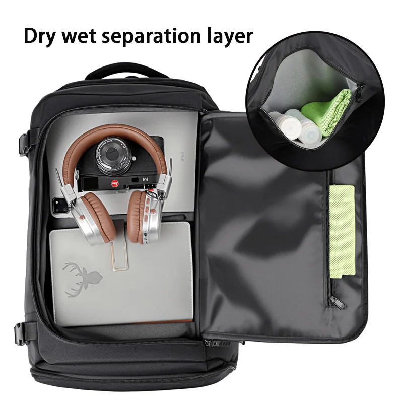 حقيبة ظهر للأعمال متعددة الوظائف، حقيبة ظهر للسفر ذات سعة كبيرة، حقيبة كمبيوتر محمول، حقيبة ظهر مع حجرة للأحذية #6