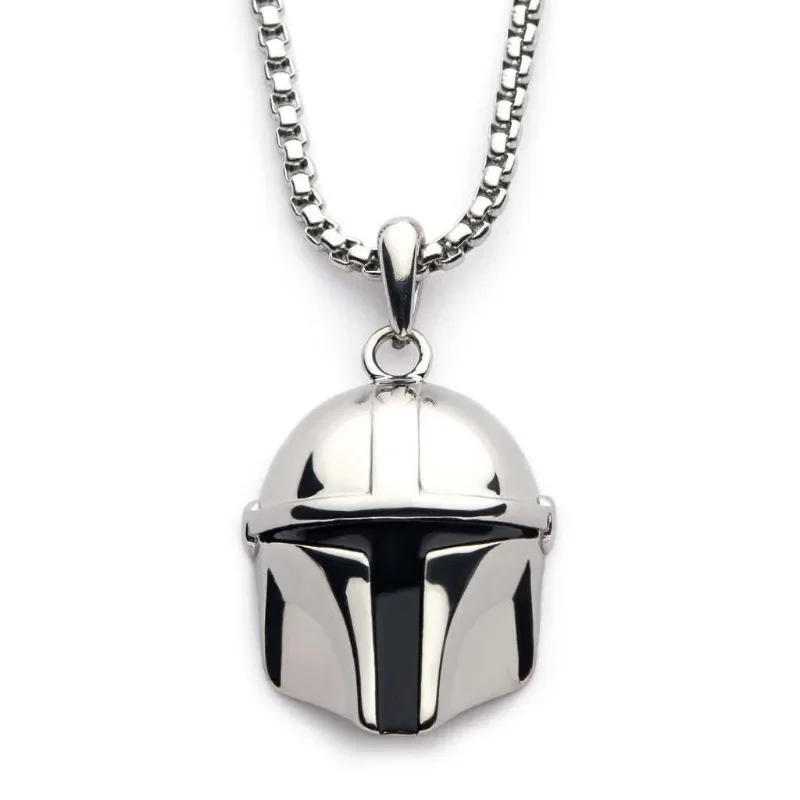 Star Wars Mandalorian Helmet Pendant Necklace Jewelry Star Wars Necklace Fashion Jewelry Decoration Children\'s Birthday Gift