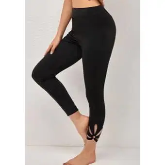 

Полые эластичные брюки, дышащие брюки с базовым слоем Me, женские осенние длинные брюки из полиэфирного волокна с девятью точками