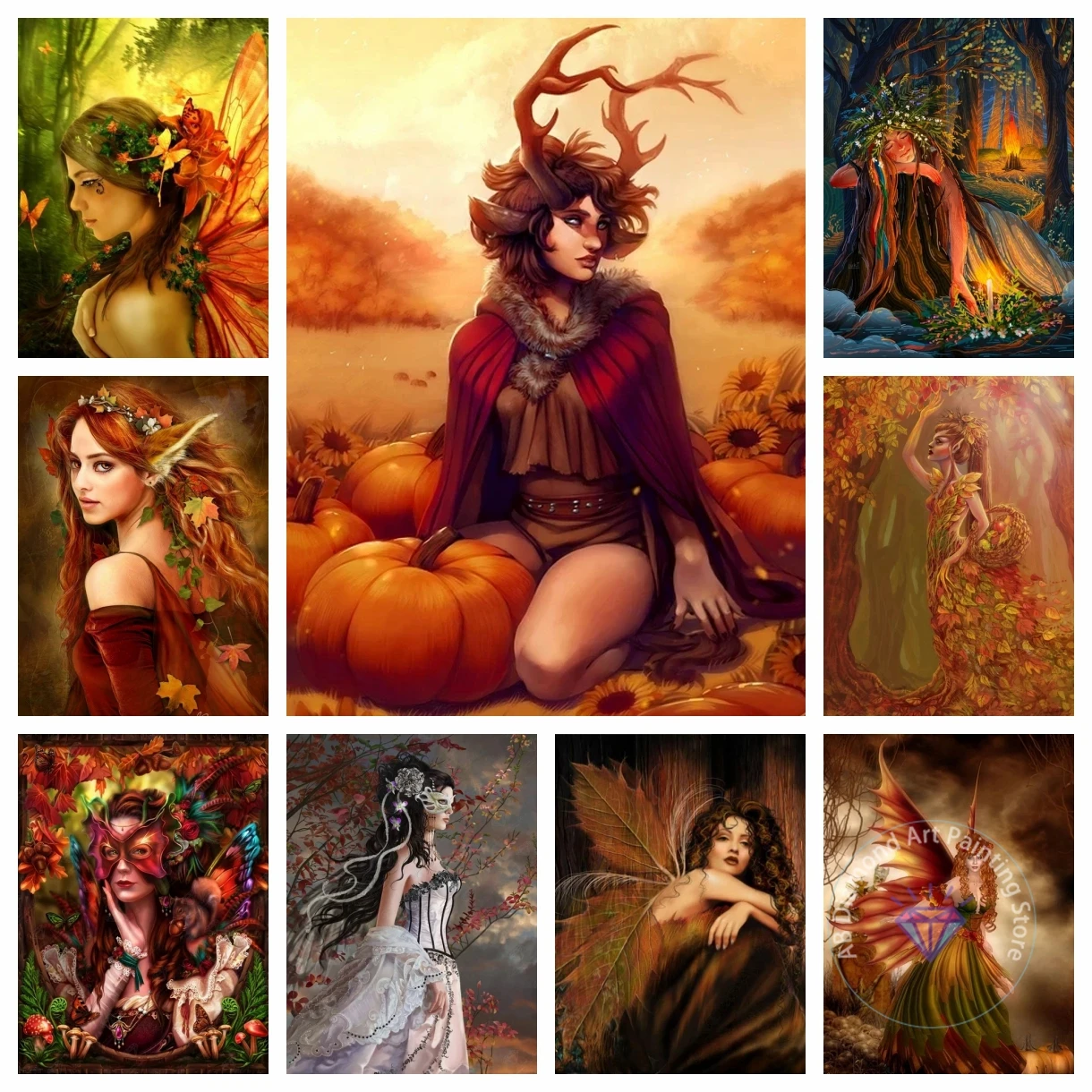 

2024 Autumn Fairy Queen 5D DIY AB Diamond Painting Mosaic Dream Scenery Art Cross Stitch Embroidery Home Deco