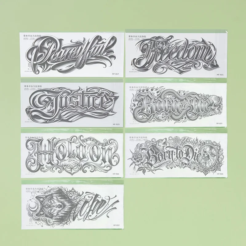 Gotische Zitat-Kräuter-Tattoo-Aufkleber, langanhaltend und wasserfest für 1-2 Wochen, für Männer & Frauen, Arm, Bein, Brust. – Detail 8