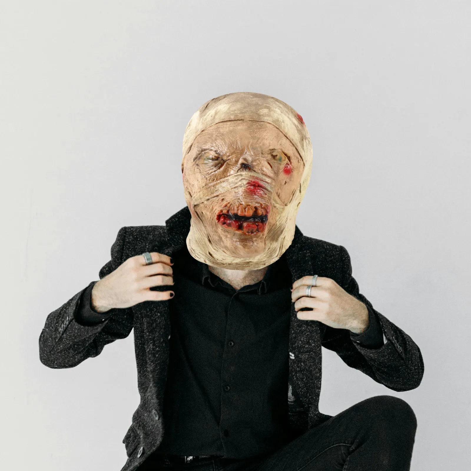 

1Pcs Zombie Mummy Mask Horror Halloween Costume Scary Latex Face Cover for Festival Party Cosplay Roomy Comfortable Fit