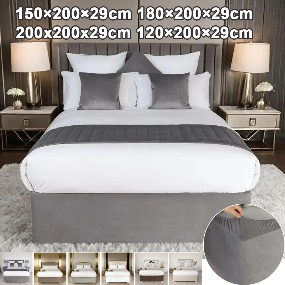

Элегантный утолщенный чехол-юбка для основания кровати Ingenious Box Spring Cover Base Wrap Bed Skirt Valance Soft 3 Sides Beds Skirt – подходит для кроватей Twin/Full/Queen/King