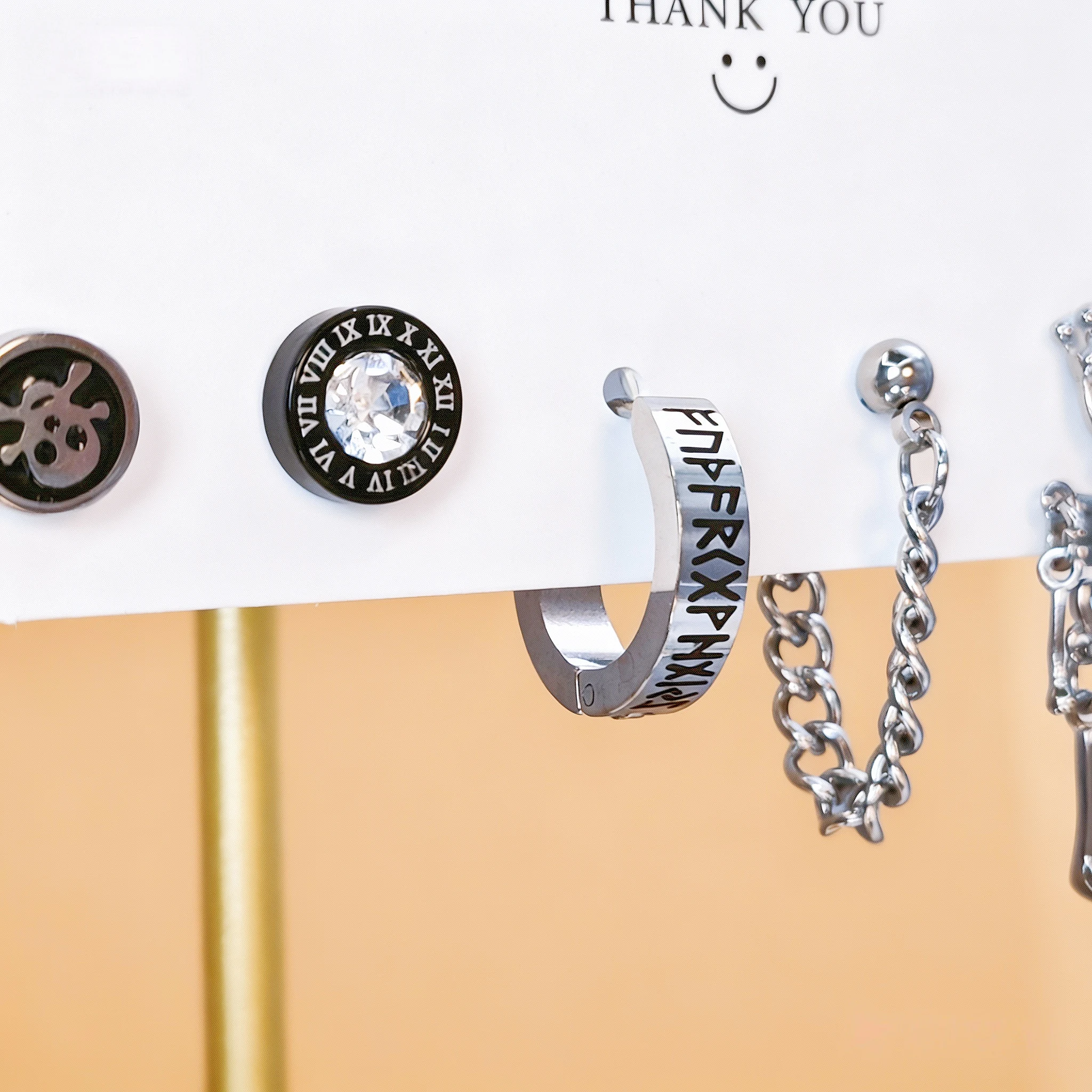 

6 пар готических длинных серег-гвоздиков с крестом и черепом в стиле панк, для женщин и мужчин, комплект серег-гвоздиков из нержавеющей стали, ювелирные изделия для пирсинга, модный тренд, подарок, новинка