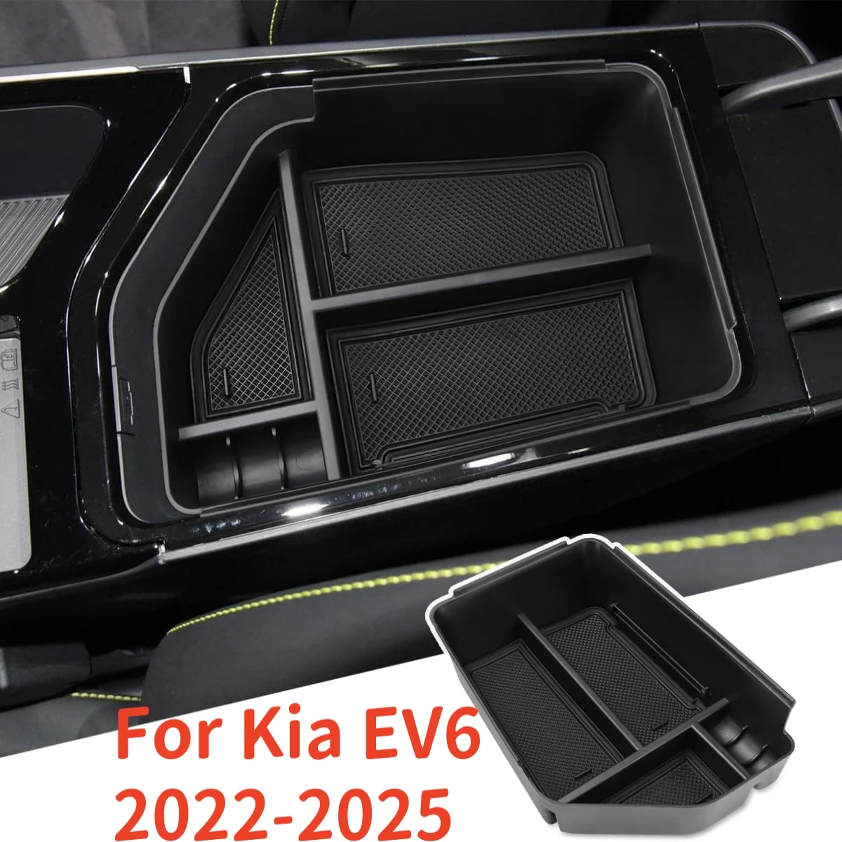 

Center Console Organizer Tray Compatible for Kia EV6 2022 2023 2024 2025, Armrest Storage Box Tray Organizer Insert Accessories