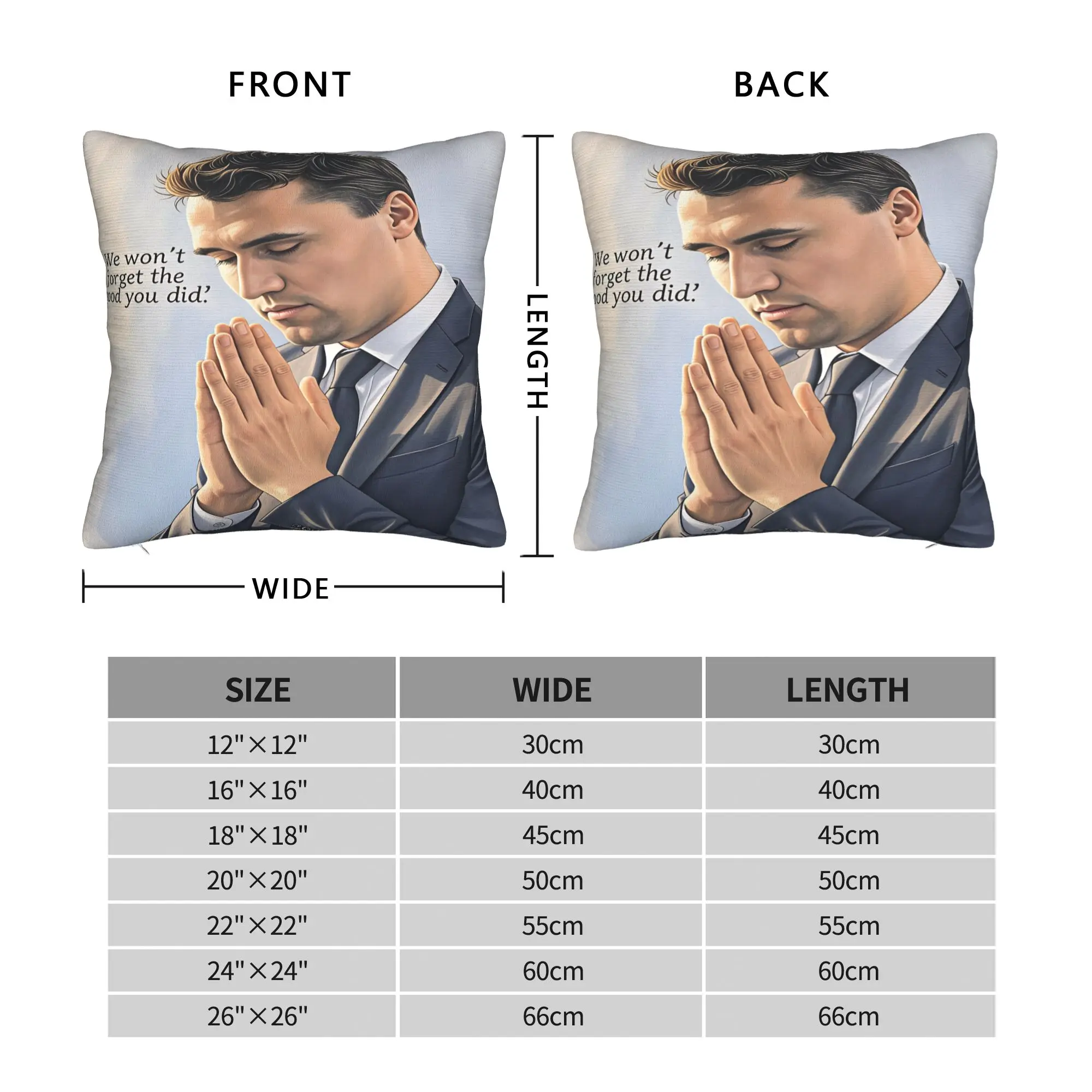 Charlie Kirk Prayer Tribute Pillow Case  Cute Funny Pillow Cover Print Pillowcases For Living Room Chair