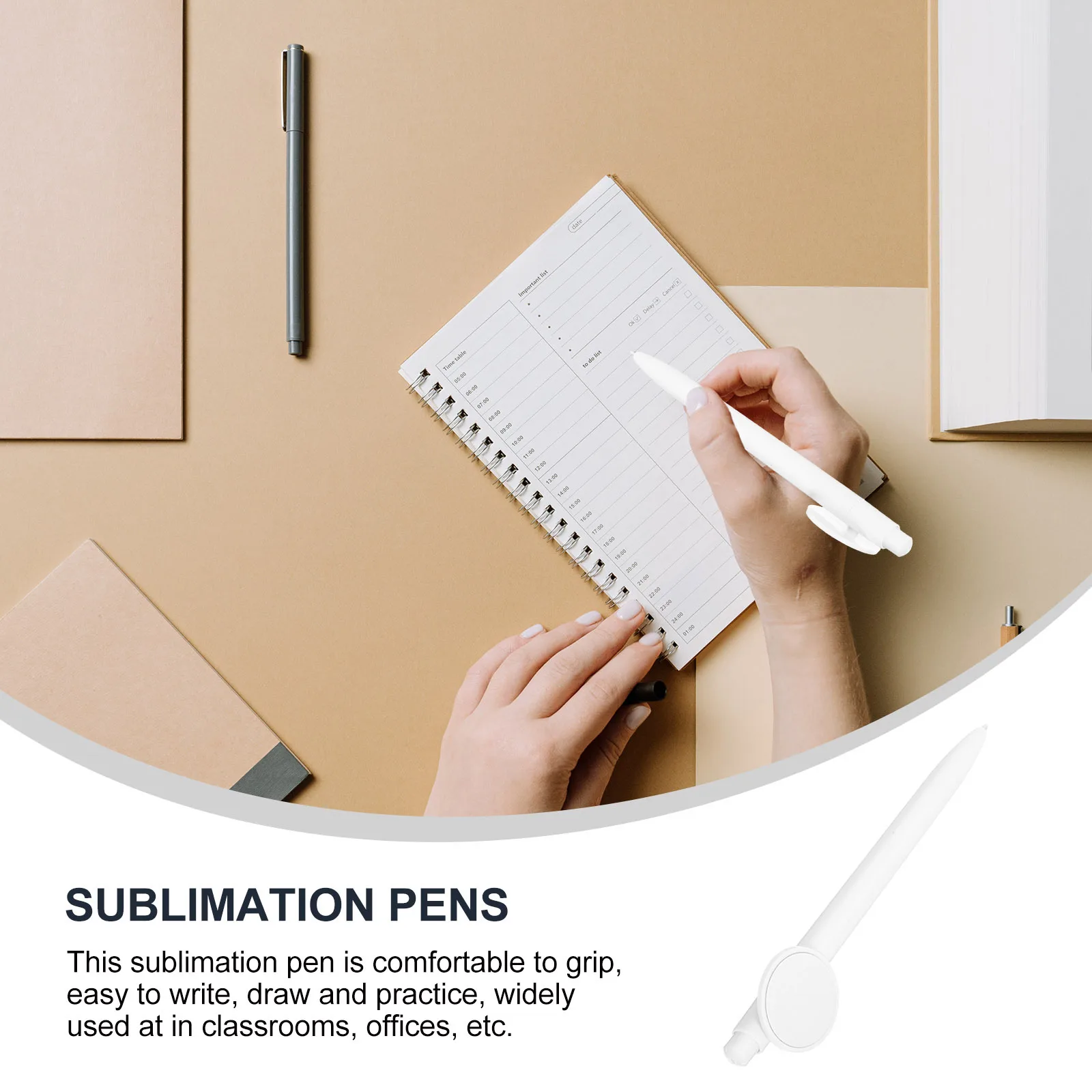 

Blank Sublimation Ballpoint Pen Practical Plastic Aluminium Sublimation Coated Heat Transfer DIY Use Office Writing Gel Pen