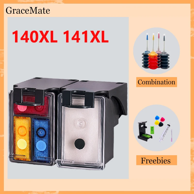 

GraceMate 140XL 141XL Replacement Ink Cartridge for HP 140 141 hp140 hp141 for Photosmart C4583 C4283 C5283 Deskjet D4263 C4480