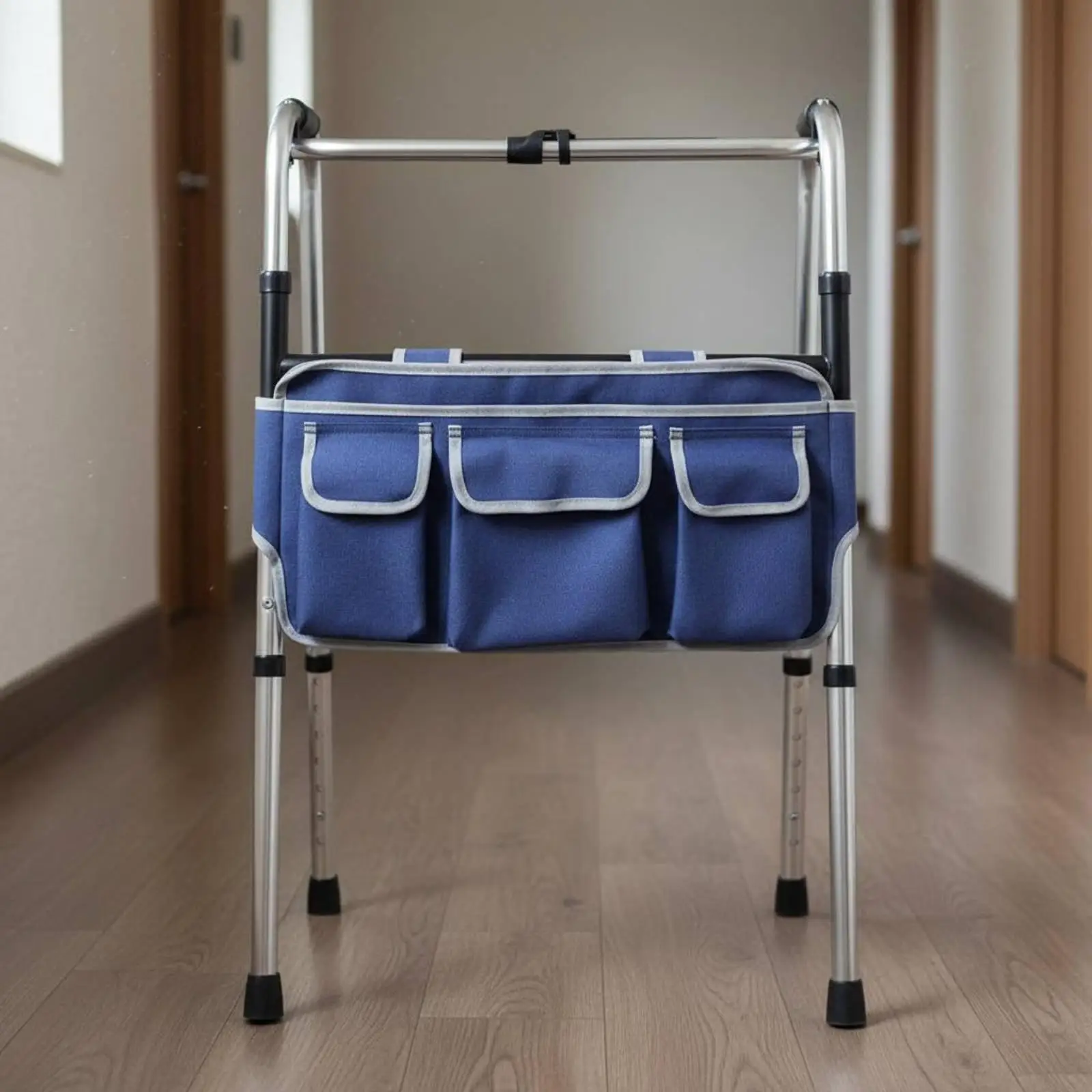 Rollator Walker Pouch Organizer Bag for Seniors with Zipper Pocket Water Resistant Oxford Storage Pouch for Bedside Toilet