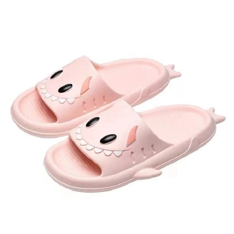 2022 New Indoor Home Cartoon Flip Flops Shark Slippers Summer Sandals Cute Parent-Child Models Children Bathing Bathroom Sandals