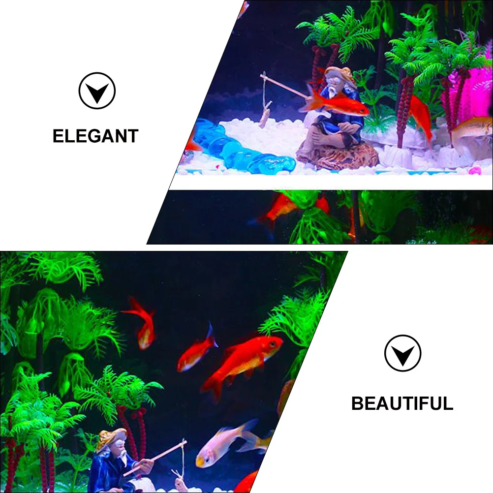 

1pc Simulation Coconut Tree Decor Green Large Aquarium Landscape Ornament For Fish Tank Resin Palm Tree Aquatic Plants