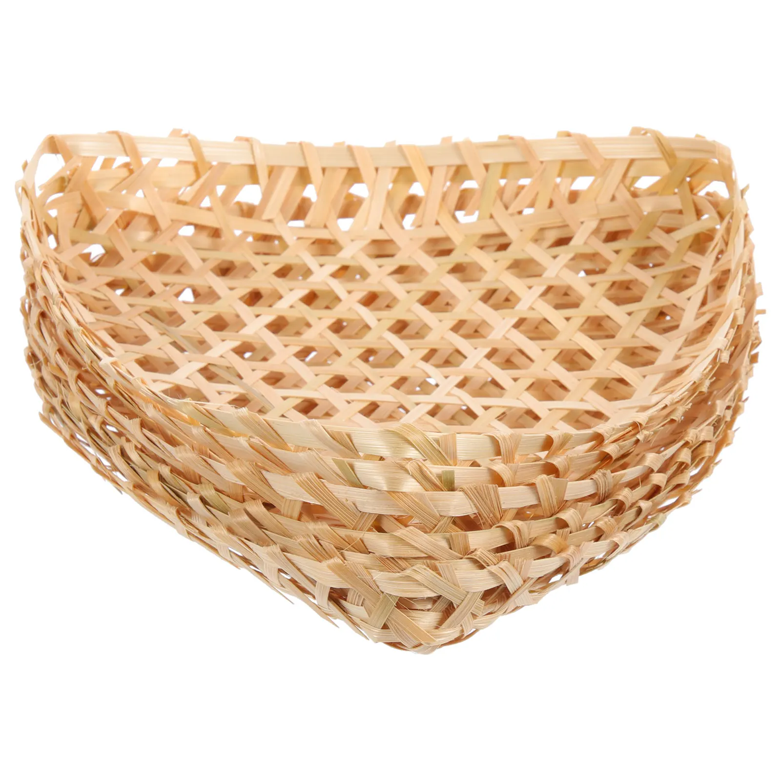 

Bamboo Woven Baskets 3pcs Storage Basket Household Food Container Fruit Holder Lightweight Eco Friendly Decorative Style