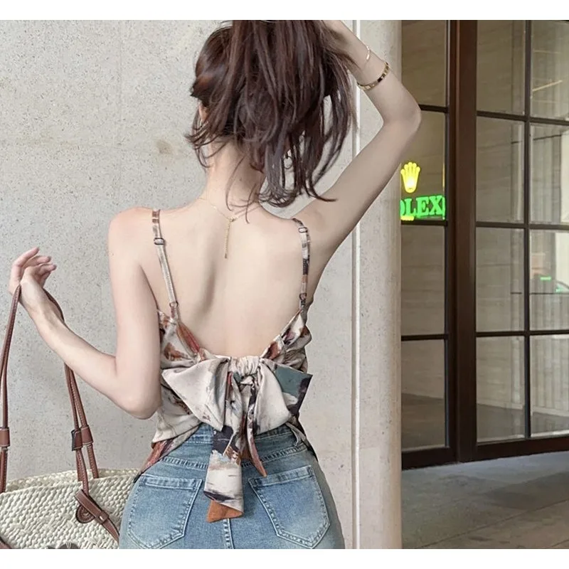 

Tie Dye Lace-up Vest, Wearing Spice Girl Suspenders, Elegant Spring/Summer 2024 New Suspenders, Korean Retro Princess Fashion