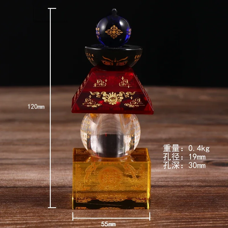 2023 HOME CAR Altar Buddhist safety healthy talisman Amulet crystal buddha Pagoda tower Sacred Sarita stupa Manna bottle