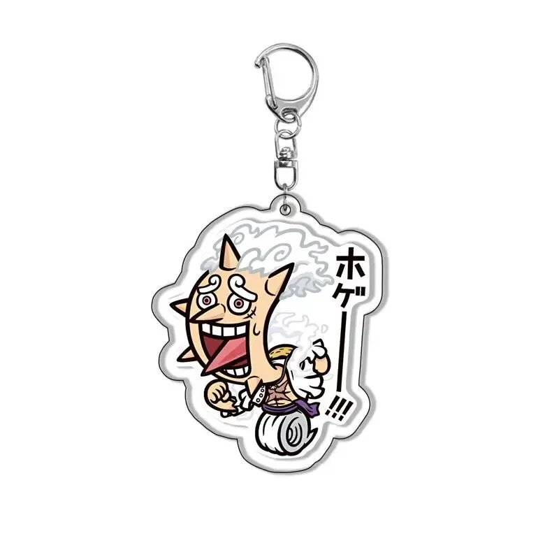 8pcs Japanese Anime One Piece Monkey D Luffy Four Levels and Five Levels Key Chain Gift Anime Merchandise