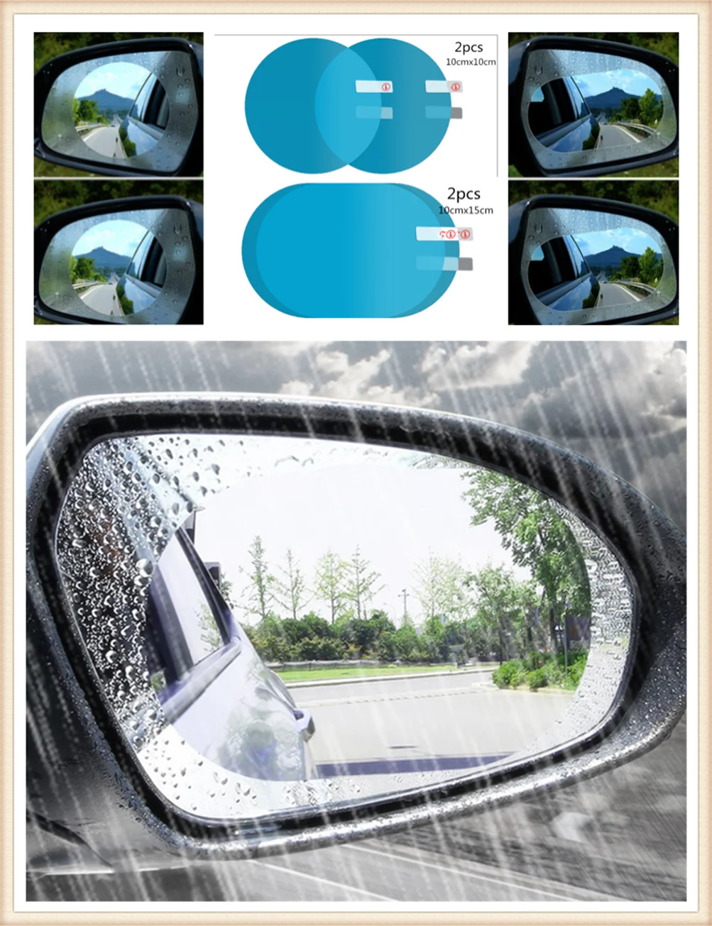 

Car rearview mirror rain film anti-fog stick universal for Mercedes Benz GLC63 GLA45 GLA G650 E63 E-Class A170