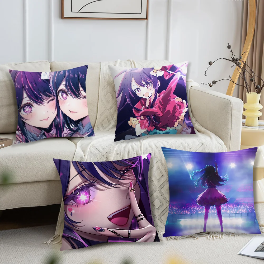 Anime Sexy Ai Hoshino Oshi no Ko  Pillow Case Fan Style Square Home Decor Cushion Cover Design Printed