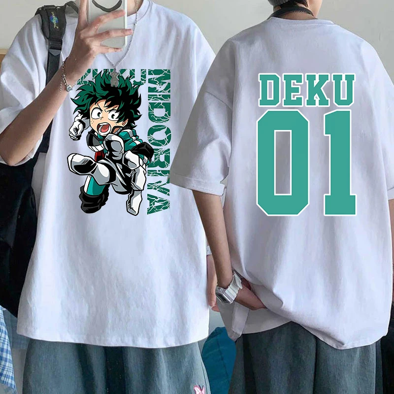 

Hot Anime Deku Printed Women Men Summer Short Sleeve Tee Shirts Round Neck Casual Fashion Y2k Unisex Tops